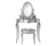 Maisons du Monde Tocador plateado y taburete Diamant