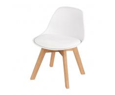 Maisons du Monde Silla escandinava infantil blanca de roble Ice