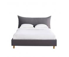 Maisons du Monde Cama 180x200 con somier de láminas gris Fergus