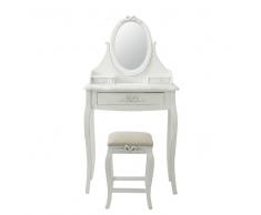 Maisons du Monde Tocador blanco y taburete Charlotte