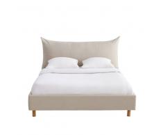 Maisons du Monde Cama beige 180x200 con somier de láminas Fergus