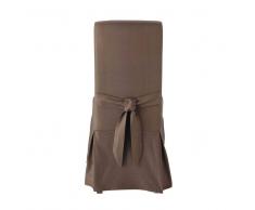 Maisons du Monde Funda de silla con lazo de algodón gris topo Margaux
