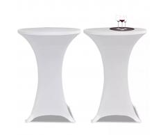 vidaXL 2 Manteles blancos ajustados para mesa de pie - 60 cm diámetro