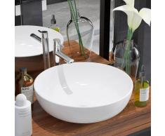 vidaXL Lavabo redondo de cerámica 41,5x13,5 cm blanco