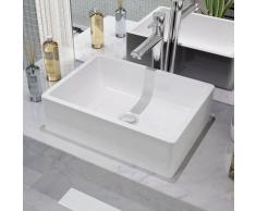 vidaXL Lavabo de cerámica 41x30x12 cm blanco
