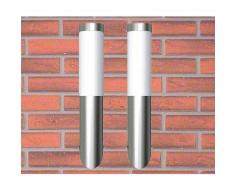 vidaXL 2 Apliques de exterior, lámparas de pared, 6 x 36 cm