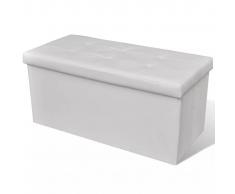 vidaXL Banco bául plegable, color blanco