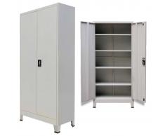 vidaXL Armario de oficina con 2 puertas acero 90x40x180 cm gris