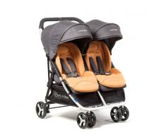 Silla de Paseo Gemelar DUAL 0+ BebeDue Negra y Naranja