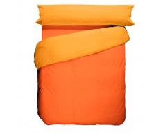 Cañete2018 Juego De Funda Nórdica Reversible Lisa Naranja