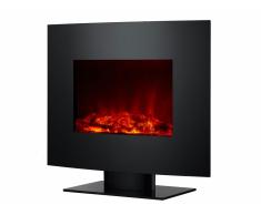 Chimenea Eléctrica con pie y frontal curvado color negro CHE-340