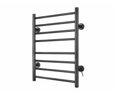 Toallero eléctrico de pared en acero al carbono color negro NTW-06