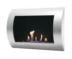 Biochimenea mural de acero lacada en gris INOX CLASIC