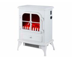 Chimenea Eléctrica de suelo tipo estufa tradicional de color blanco CHE-200