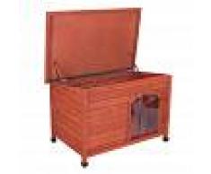 bitiba Caseta de madera Woody con puerta para perros - L: 116 x 79 x 82 cm (L x An x Al)