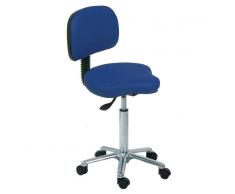 Taburete Kinefis Asiento con Respaldo Bicicleta Elite Tapizado en Skay, Elevación a Gas, Altura Standard (Colores Disponibles)