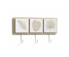Kave Home Perchero Vicky, En Madera,Metal - Natural,Blanco
