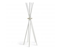 Kave Home Perchero Chelsey, 170 Cm, En Madera,Metal - Natural,Blanco