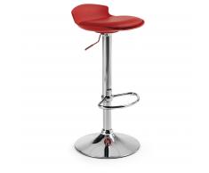 Kave Home Taburete Alto Uma, Rojo, En Plástico,Metal - Rojo,Plata