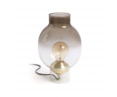 Kave Home Lámpara De Sobremesa..., En Cristal - Gris,Neutro