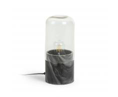 Kave Home Lámpara De Sobremesa..., En Piedra / Cerámica,Cristal - Negro,Gris,Neutro