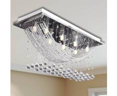 vidaXL Lámpara de techo con lágrimas de cristal 8 x G9 29 cm