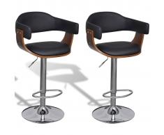 vidaXL Taburetes de bar 2 uds de cuero artificial altura ajustable