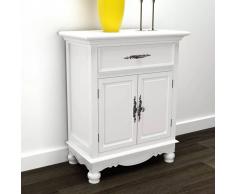 vidaXL Gabinete de madera con 2 puertas y un cajón blanco