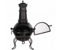 RedFire Chimenea clásica con parrilla Cadiz acero medio 84021