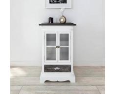 vidaXL Vitrina baja con dos puertas y un cajón de madera blanca
