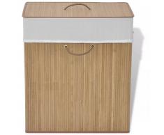 vidaXL cesto de colada rectangular de bambú color natural