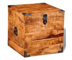 vidaXL Baúl de almacenamiento cúbico de madera de mango rugosa