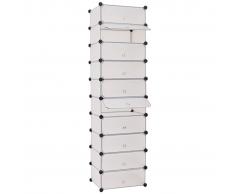 vidaXL Zapatero apilable con 10 compartimentos blanco