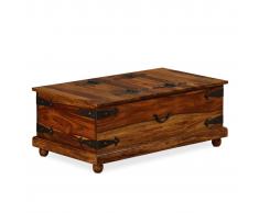 vidaXL Baúl de almacenamiento madera maciza de sheesham 90x50x35 cm