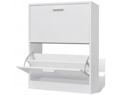 vidaXL Mueble zapatero blanco con 2 compartimentos