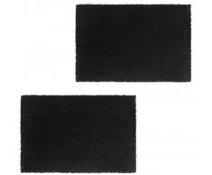 vidaXL Felpudo de fibra de coco negro 2 unidades 17 mm 50x80 cm