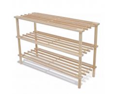 vidaXL Zapatero de Madera Almacenamiento de Zapatos de 3 Estantes 2 Piezas