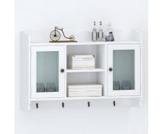 vidaXL Armario/Vitrina MDF de Pared para Libros/DVD/Cristalería (Blanco)