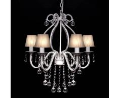 vidaXL Lámpara de araña colgante, candelabro de metal con 2300 cristales