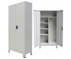 vidaXL Armario de almacenaje con 2 puertas de acero 90x40x180 cm gris