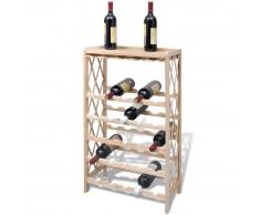 vidaXL Botellero con estantes de madera para 25 botellas