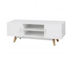 vidaXL Armario de TV brillo alto blanco120x40x46 cm MDF