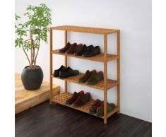 vidaXL Zapatero 69x26x81 cm madera maciza de nogal