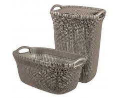 Curver Cesto de ropa sucia y de colada Knit marrón 97 L 08508-X59-00