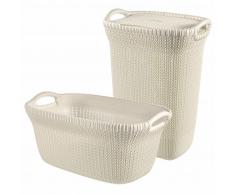Curver Cesto de ropa sucia y de colada Knit blanco 97 L 08508-X64-00