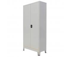 vidaXL Armario de oficina con 2 puertas acero 90x40x180 cm gris