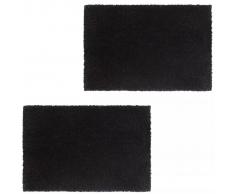 vidaXL Felpudo de fibra de coco negro 2 unidades 24mm 40x60 cm