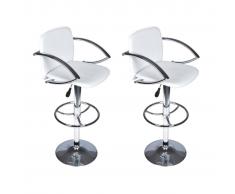 vidaXL Taburetes de bar con respaldo blancos 2 unidades
