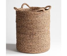 AM.PM. Cesto trenzado redondo al. 55 cm, Raga beige