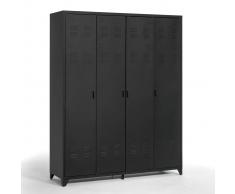 La Redoute Interieurs Armario con 4 puertas de metal Hiba negro